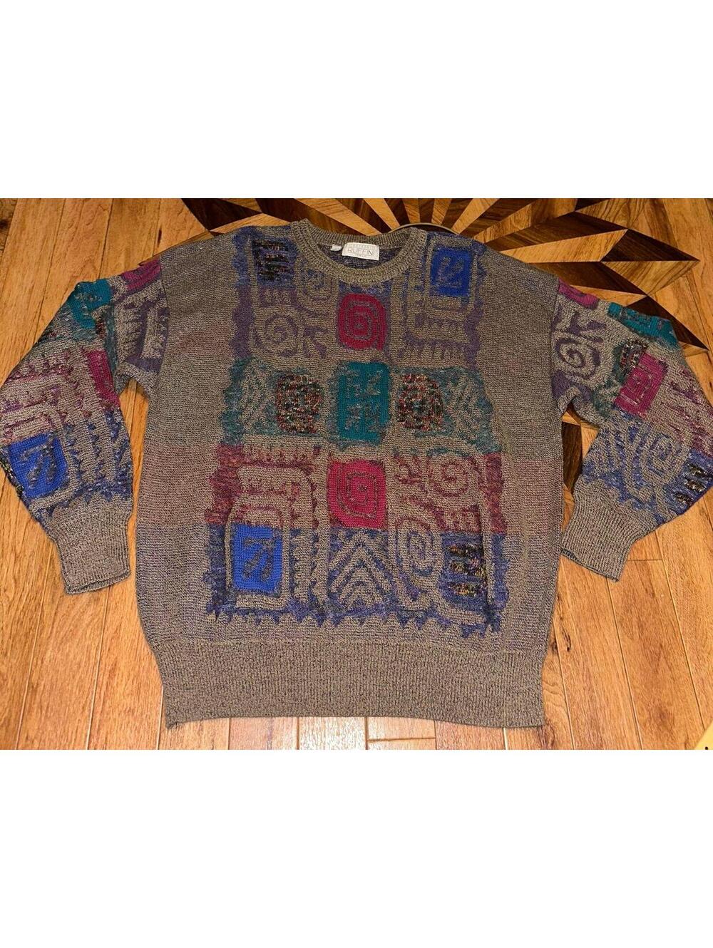 Gianfranco Ruffini Mens Sweater Cosby pattern Size XL 3D
